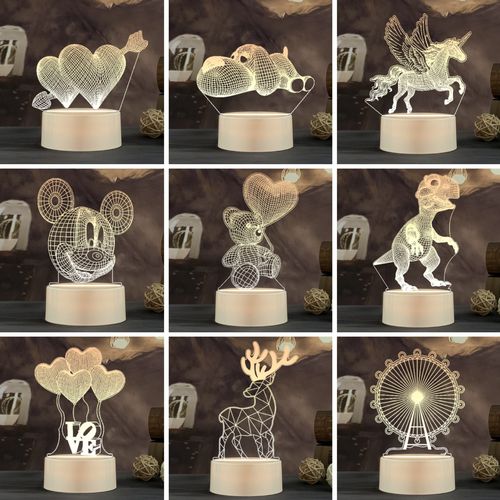 創(chuàng)意禮品新寵 3D小夜燈LED床頭燈，點(diǎn)亮生日禮物的新奇特